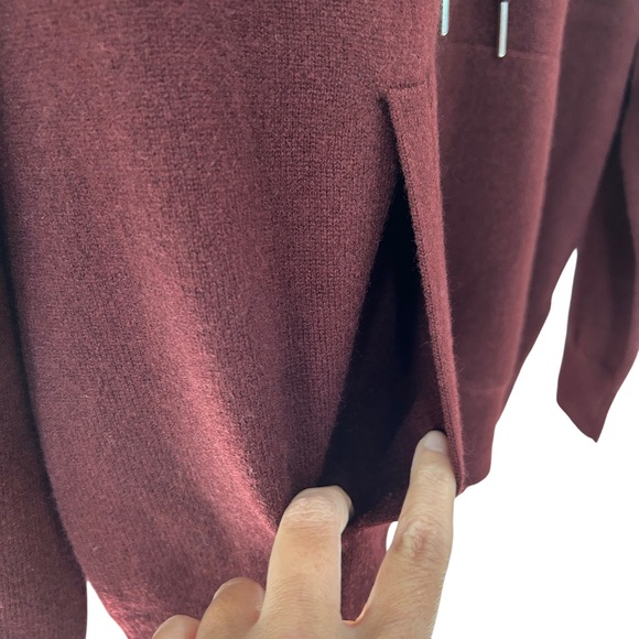 Quince Women’s Mongolian Cashmere Full Zip Hoodie L burgundy NWT - Picture 10 of 13